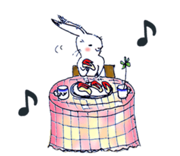 Small Rabbit moon and dream and music sticker #835443