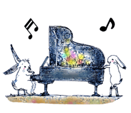 Small Rabbit moon and dream and music sticker #835451