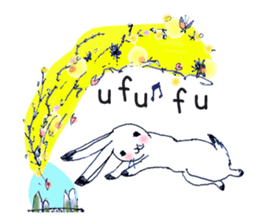 Small Rabbit moon and dream and music sticker #835452