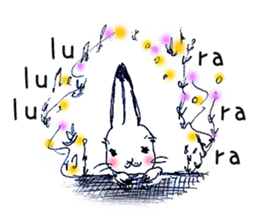 Small Rabbit moon and dream and music sticker #835453