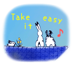 Small Rabbit moon and dream and music sticker #835463