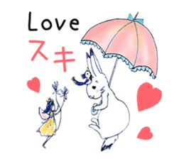 Small Rabbit moon and dream and music sticker #835466