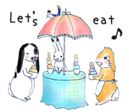 Small Rabbit moon and dream and music sticker #835468