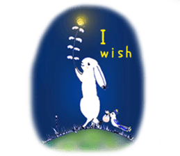 Small Rabbit moon and dream and music sticker #835469
