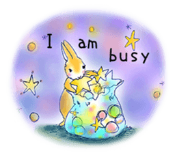 Small Rabbit moon and dream and music sticker #835470