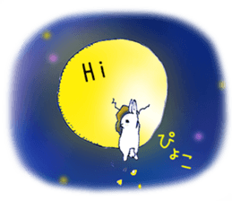 Small Rabbit moon and dream and music sticker #835475