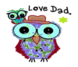 Funny owl family sticker #840379