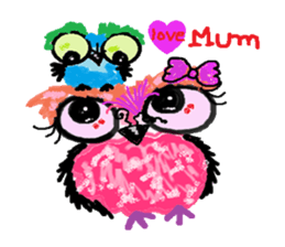Funny owl family sticker #840380