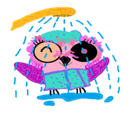 Funny owl family sticker #840394