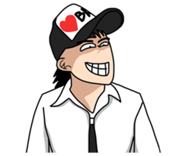 Black Boy Cap Funny to so long sticker #841251