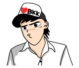 Black Boy Cap Funny to so long sticker #841258