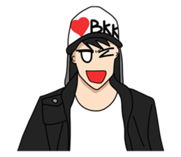 Black Boy Cap Funny to so long sticker #841277