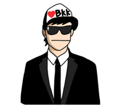 Black Boy Cap Funny to so long sticker #841278