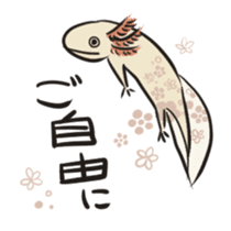 Floral design axolotl sticker #846919