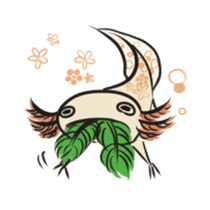 Floral design axolotl sticker #846926