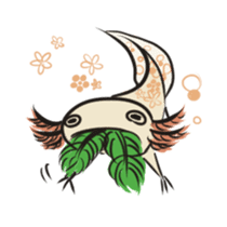 Floral design axolotl sticker #846926