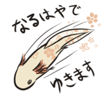 Floral design axolotl sticker #846936