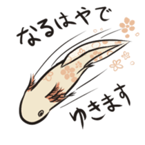 Floral design axolotl sticker #846936