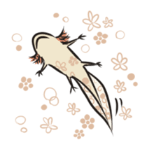 Floral design axolotl sticker #846950