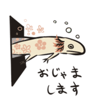 Floral design axolotl sticker #846952