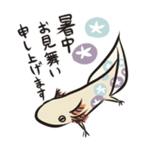 Floral design axolotl sticker #846956