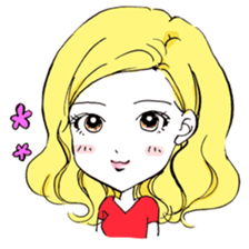 YellowHair  popular girl sticker #848999