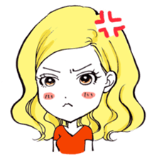 YellowHair  popular girl sticker #849000