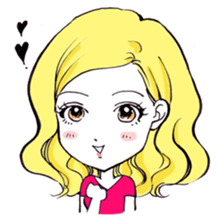 YellowHair  popular girl sticker #849007