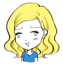YellowHair  popular girl sticker #849013
