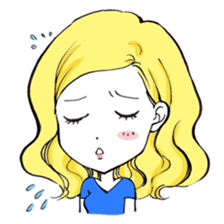 YellowHair  popular girl sticker #849017