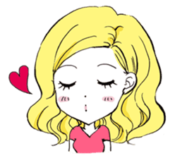 YellowHair  popular girl sticker #849018