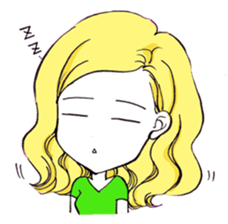 YellowHair  popular girl sticker #849026