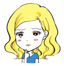 YellowHair  popular girl sticker #849029