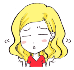 YellowHair  popular girl sticker #849030