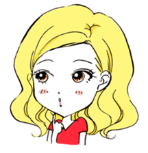 YellowHair  popular girl sticker #849035