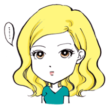 YellowHair  popular girl sticker #849037