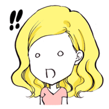 YellowHair  popular girl sticker #849038