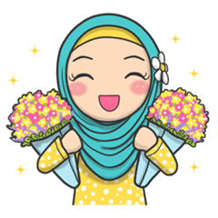Flower Hijab 2 Stiker  Kreator