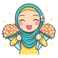 Flower Hijab 2 - Stiker Kreator Flower Hijab 2 - Stiker Kreator
