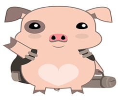 Kiki, the cute chubby little pink piggy sticker #853439