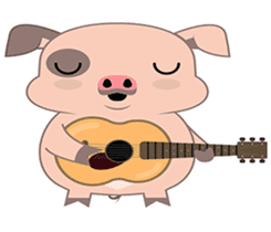 Kiki, the cute chubby little pink piggy sticker #853441