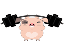 Kiki, the cute chubby little pink piggy sticker #853442