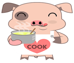 Kiki, the cute chubby little pink piggy sticker #853443