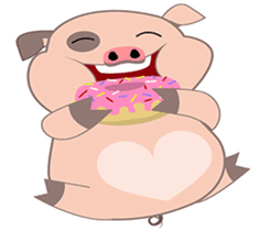 Kiki, the cute chubby little pink piggy sticker #853445