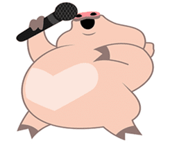 Kiki, the cute chubby little pink piggy sticker #853446