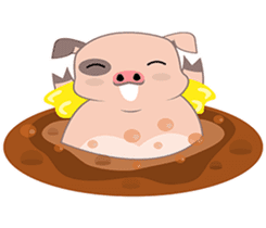 Kiki, the cute chubby little pink piggy sticker #853447