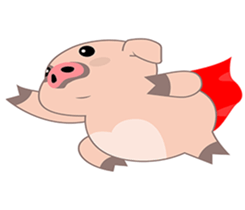 Kiki, the cute chubby little pink piggy sticker #853448