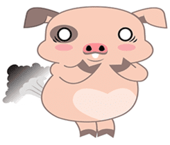 Kiki, the cute chubby little pink piggy sticker #853450