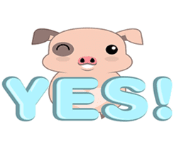 Kiki, the cute chubby little pink piggy sticker #853453