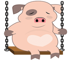 Kiki, the cute chubby little pink piggy sticker #853462